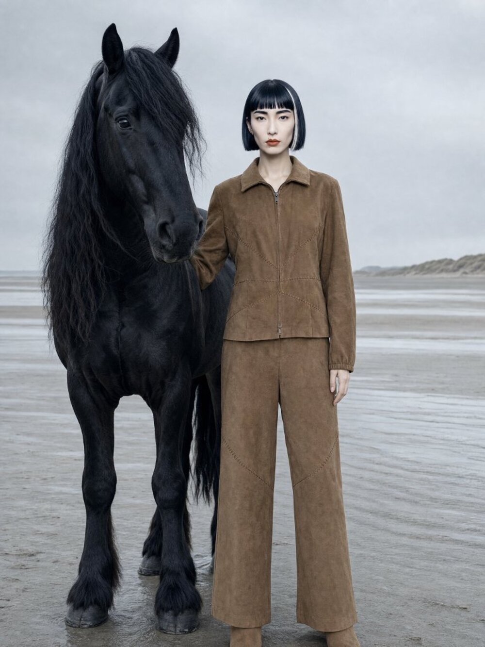 Women Norton McNoughton Jacket/Pant in Tan mock suede - Stitched - Size is 4P